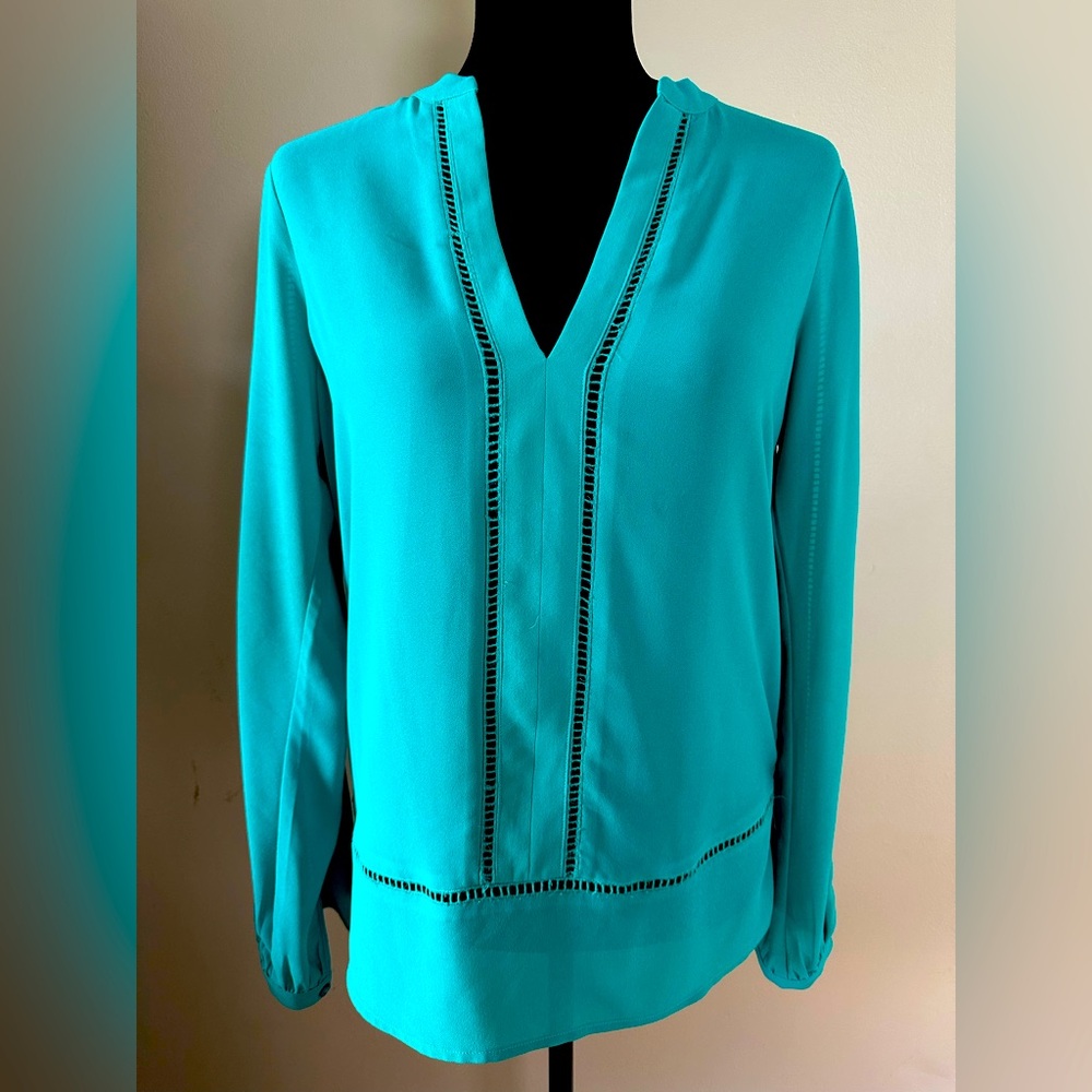 Michael Kors Teal V-Neck Women's Top
